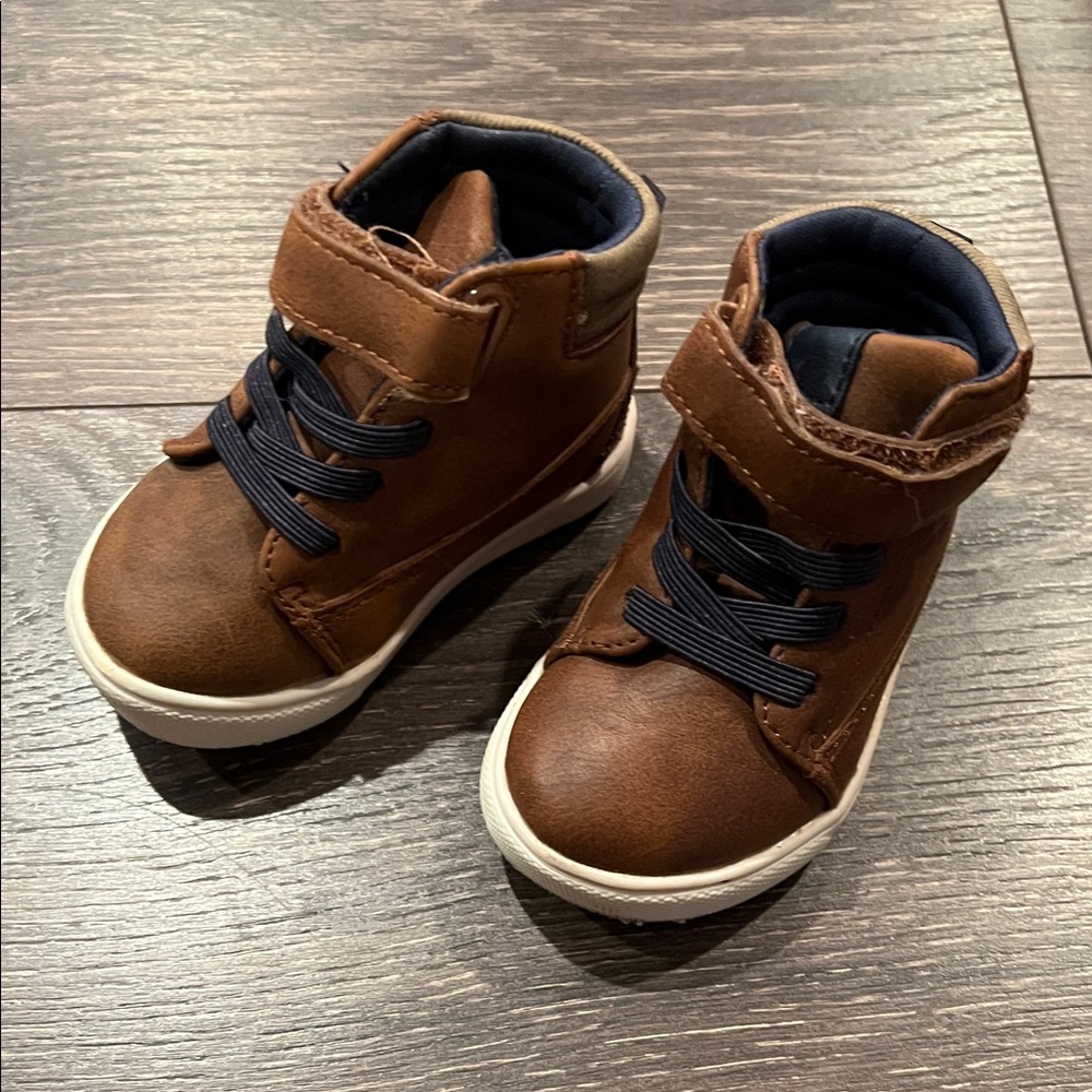 Wonder Nation Brown Kids Sneakers with Velcro